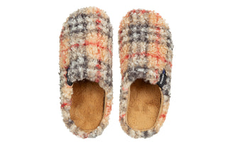 Pantofle Verbenas York Plaid Borrego Beig 212011, Wielokolorowe, Materiał