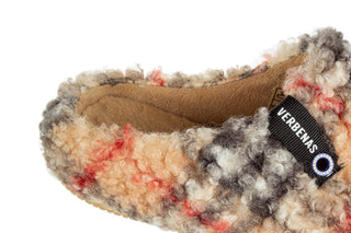 Pantofle Verbenas York Plaid Borrego Beig 212011, Wielokolorowe, Materiał