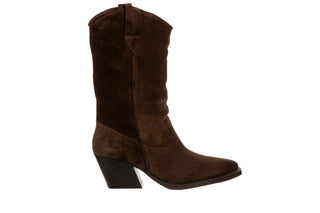 Botki Bayla-112 0815-1070 452 Brown Suede 112084, Brązowy, Skóra naturalna