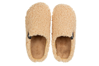 Pantofle Verbenas York Curly Sand 212004, Beżowy, Materiał