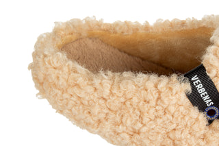 Pantofle Verbenas York Curly Sand 212004, Beżowy, Materiał