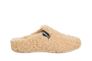 Pantofle Verbenas York Curly Sand 212004, Beżowy, Materiał