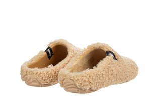 Pantofle Verbenas York Curly Sand 212004, Beżowy, Materiał