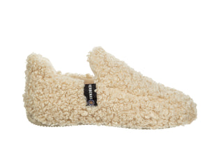 Pantofle Verbenas Yuk Curly Beig 212012, Beżowy, Materiał