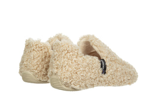 Pantofle Verbenas Yuk Curly Beig 212012, Beżowy, Materiał