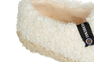 Pantofle Verbenas Yecla Curly Crudo Beig 212001, Beżowy, Materiał