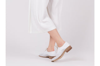 Półbuty Bayla-118 3104 Natural Bianco, Beż, Skóra naturalna