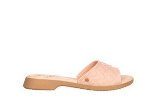Klapki Azaleia Simone Comfy Flat Rast Nude Beige 198018, Róż/Beż, Tworzywo