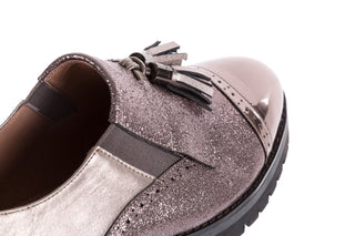 Półbuty Bayla-018 1922-X20 Pewter, Srebrny, Skóra naturalna