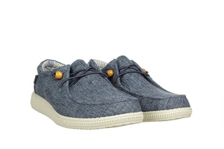 Półbuty Walk In Pitas Wp150 Wallabi Linen Azul 003319, Niebieski, Materiał