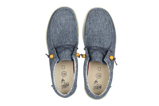 Półbuty Walk In Pitas Wp150 Wallabi Linen Azul 003319, Niebieski, Materiał