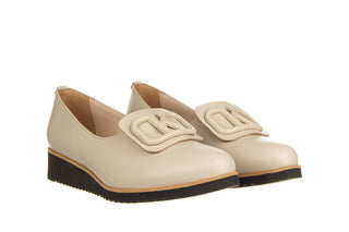 Półbuty Bayla-159 4259 001-P Beż Lico 159036, Skóra naturalna