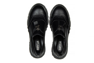 Półbuty Bayla-161 054 2894 03 Black 161383, Czarny, Skóra naturalna