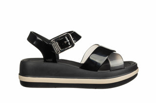 Sandały Azaleia Marie Sandal Plat Fem Black 198049, Czarny, Tworzywo