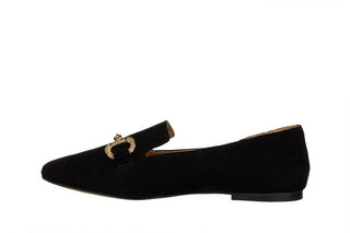 Półbuty Bayla-159 4959 003-P Czarny Zamsz 159194, Skóra naturalna