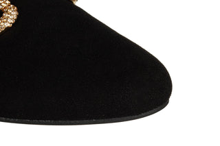 Półbuty Bayla-159 4959 003-P Czarny Zamsz 159194, Skóra naturalna