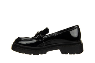 Mokasyny Bayla-159 4898 090-P Czarny Naplak 159163, Skóra lakierowana
