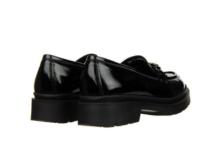 Mokasyny Bayla-159 4898 090-P Czarny Naplak 159163, Skóra lakierowana