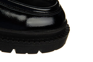 Mokasyny Bayla-159 4898 090-P Czarny Naplak 159163, Skóra lakierowana