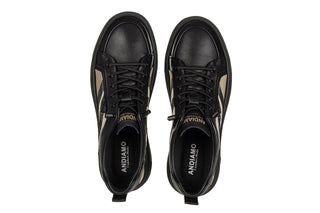 Półbuty Andiamo E40808A Black 514242, Czarny, Skóra naturalna