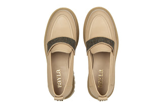 Półbuty Bayla-159 4881 001-P Beż Lico 159167, Skóra naturalna