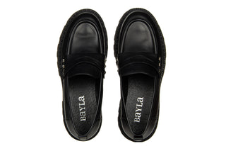 Mokasyny Bayla-159 4773 076-P Czarny Lico 159153, Skóra naturalna