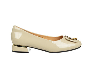 Półbuty Loretta Vitale E40305B Beige 514251, Beżowy, Skóra lakierowana