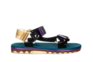 Sandały Melissa Papete Rider Ad Blue Purple Beige 010450, Czarny, Guma
