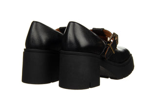 Półbuty Bayla-159 4821 126-P Czarny Lico Groszek 159158, Skóra naturalna