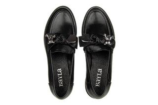 Półbuty Bayla-159 4765 076-P Czarny Lico 159157, Skóra naturalna