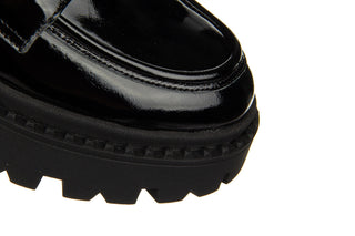 Mokasyny Bayla-159 4897 090-P Czarny Naplak 159162, Skóra lakierowana