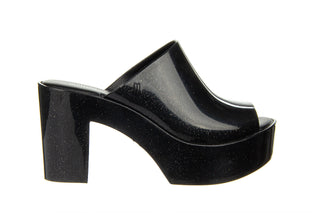 Klapki Melissa Mule Ad Black Glitter 010439, Czarny, Guma