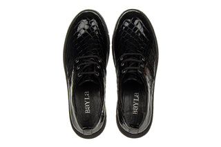 Półbuty Bayla-161 161 745 18 Black Croco 161616, Czarny, Skóra lakierowana