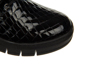 Półbuty Bayla-161 161 745 18 Black Croco 161616, Czarny, Skóra lakierowana