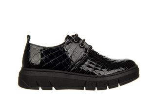 Półbuty Bayla-161 161 745 18 Black Croco 161616, Czarny, Skóra lakierowana