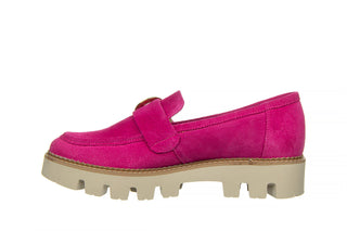 Mokasyny Bayla-159 4806 152-P Fuksja Welur 159122, Skóra naturalna