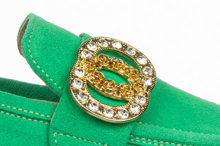 Mokasyny Bayla-159 4806 066-P Seledyn Welur 159123, Skóra naturalna