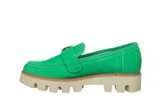 Mokasyny Bayla-159 4806 066-P Seledyn Welur 159123, Skóra naturalna