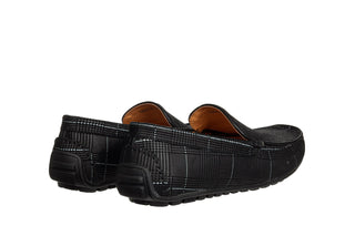 Mokasyny John Doubare 586A-35-H25 Black White 104242, Czarny, Skóra naturalna