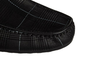 Mokasyny John Doubare 586A-35-H25 Black White 104242, Czarny, Skóra naturalna