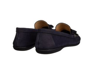 Mokasyny Bayla-161 158 2401 Navy Nubuck 161706, Granatowy, Skóra naturalna