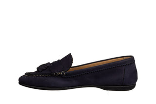 Mokasyny Bayla-161 158 2401 Navy Nubuck 161706, Granatowy, Skóra naturalna