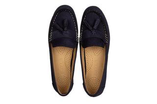 Mokasyny Bayla-161 158 2401 Navy Nubuck 161706, Granatowy, Skóra naturalna