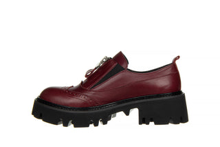 Półbuty Bayla-161 054 2894 750 Bordo 161385, Skóra naturalna