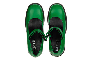 Półbuty Bayla-159 4475 066-P Zielony Lico 159106, Skóra naturalna