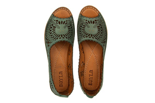 Półbuty Bayla-161 174 4102 1 Green Bay 161518, Zielony, Skóra naturalna
