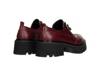 Półbuty Bayla-161 054 2894 750 Bordo 161385, Skóra naturalna