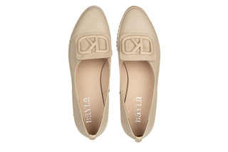 Półbuty Bayla-159 4259 001-P Beż Lico 159036, Skóra naturalna