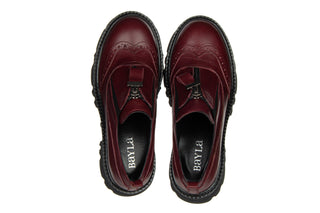 Półbuty Bayla-161 054 2894 750 Bordo 161385, Skóra naturalna