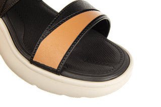 Sandały Azaleia Cris Soft Light Sand Black 198006, Czarny, Tworzywo